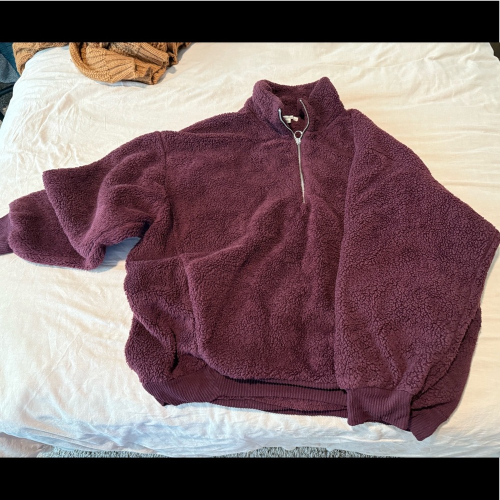 Maroon Fuzzy Pullover